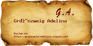 Grünzweig Adelina névjegykártya